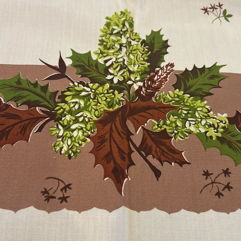 Vintage Table Cloth California Hand Prints Cotton